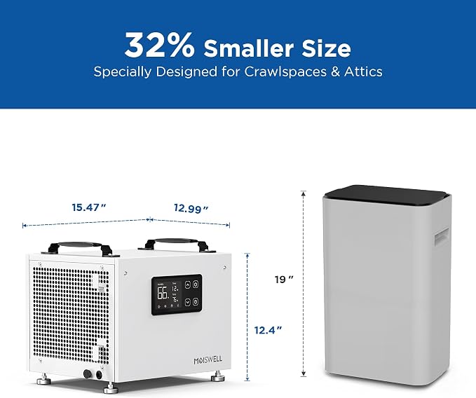 70 Pints Commercial Dehumidifier, Portable Crawl Space Dehumidifier for Basement Energy Star Certified Compact Dehumidifiers