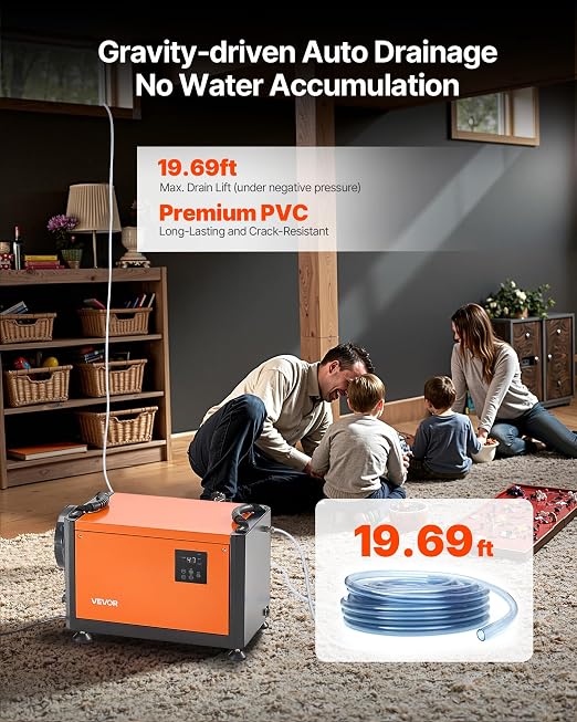70 Pints Commercial Dehumidifier with Pump, Portable Crawl Space Dehumidifiers for Basement Storage Room Industrial