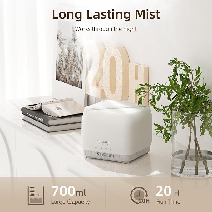 700 ml Premium Essential Oil Diffuser, 5 in 1 Ultrasonic Aromatherapy Fragrant Oil Vaporizer Humidifier, alternate product