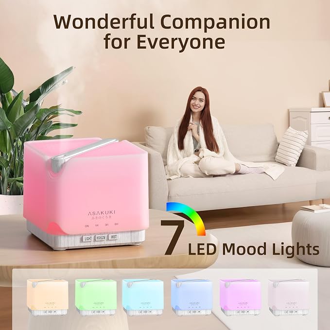 700 ml Premium Essential Oil Diffuser, 5 in 1 Ultrasonic Aromatherapy Fragrant Oil Vaporizer Humidifier, alternate product