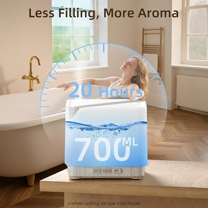 700 ml Premium Essential Oil Diffuser, 5 in 1 Ultrasonic Aromatherapy Fragrant Oil Vaporizer Humidifier, alternate product