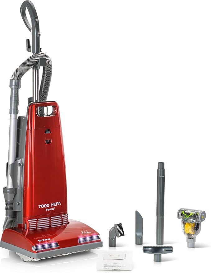 7000 Upright Vacuum – Powerful True HEPA Filtration, Bagged Dust Chamber, Stainless Steel Brush Roll, Onboard Tools, product
