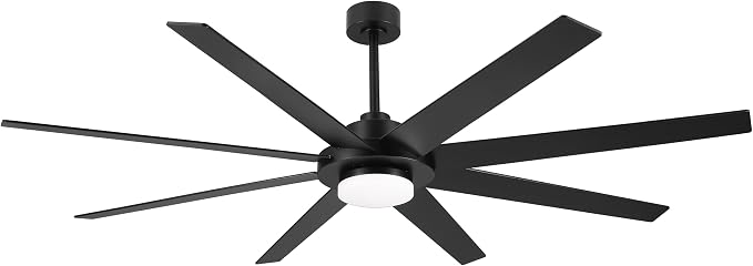 72" Ceiling Fan with Light and Remote Control, 6 Speed Reversible DC Motor, Dimmable LED Light, for Home and Commercial Use