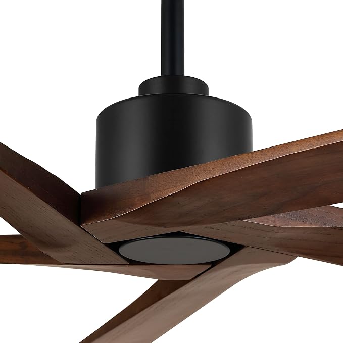 72" DC Ceiling Fan No Light with 3 Downrods, 5 Carved Solid Wood Blades, 6-Speed Reversible DC Motor, Large Ceiling Fan