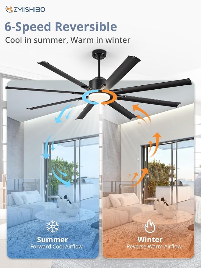 72 inch Aluminium Blade Ceiling Fans with Lights and Remote, Outdoor Ceiling Fans for Patio Living Room with Quiet DC Motor