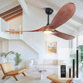 72 Inch Ceiling Fan with Light and Remote Control, Wood Outdoor Ceiling Fans with Lights Dimmable for Bedroom Living Room