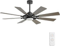 72 Inch Ceiling Fan with Lights and 3 Downrods, 8 Plywood Blades, 6-Speed Noiseless Reversible DC Motor, 3CCT, Windmill