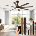 72 Inch Ceiling Fans with Lights, Remote Control, Dual-Color 8 Blades, 24W 3CCT,6-Speed Reversible Quiet DC Motor - Black and