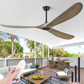 72 Inch Ceiling Fans without Lights, 72" Wood Large Ceiling Fan no Light with Remote Control, Indoor Outdoor Ceiling Fan no