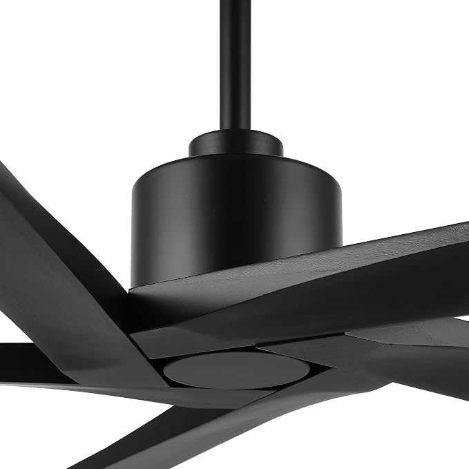 72 Inch DC Ceiling Fan No Light with 3 Downrods, 5 Reversible Carved Solid Wood Blades, 6-Speed Noiseless DC Motor, Large