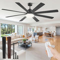 72 Inch Large Ceiling Fan with Remote, Indoor/Outdoor Industrial Ceiling Fan with Large LED Panel, Quiet Reversible DC Motor