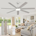 72 Inch Large Ceiling Fans with Lights, Grey Modern Ceiling Fan with Quiet DC Motor, 3CCT, Indoor/Outdoor Ceiling Fan with