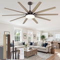72 inch Large Oil Rubbed Bronze Ceiling Fans with Lights and Remote, Indoor/Outdoor Farmhouse Ceiling Fan with 10 Blades, 32W