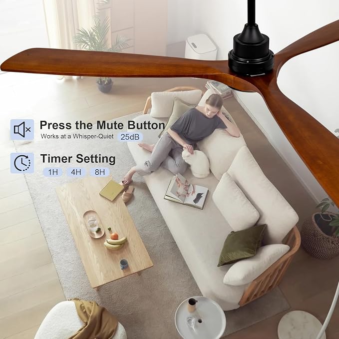 72 Inch Outdoor Ceiling Fans with Lights and Remote, Large Ceiling Fan with Light, 3 Blade Wood Ceiling Fan, Outdoor Fan for