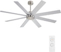 72" Large DC Ceiling Fans without Lights, 3 Downrods, 8 Plywood Blades, 6-Speeds Reversible DC Motor, Indoor Ceiling Fan No
