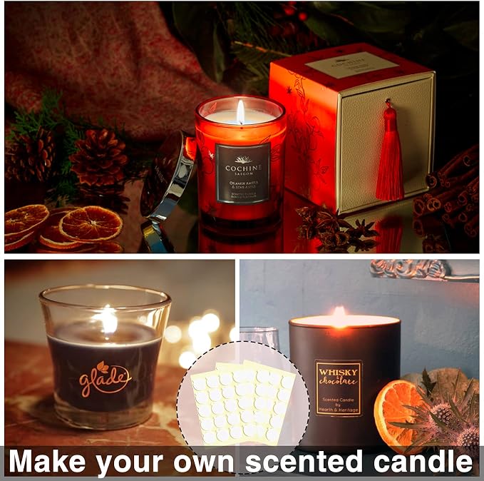 720PCS Candle Wicks for Candle Making, Candle Wick Stickers, Heat Resistance Double-Sided Stickers with The, alternate view 5