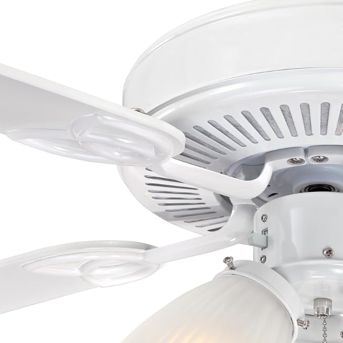7236400 Vintage Indoor Ceiling Fan with Light, 52 Inch, White, alternate product view 2