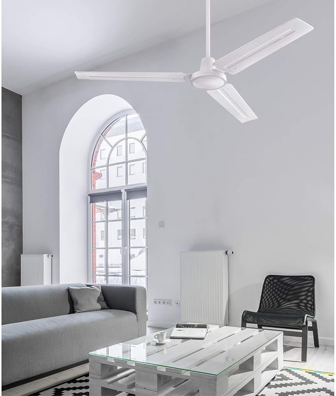 7237900 Jax, Modern Industrial Style Ceiling Fan with Remote Control, 56 Inch, White Finish, alternate product view 6