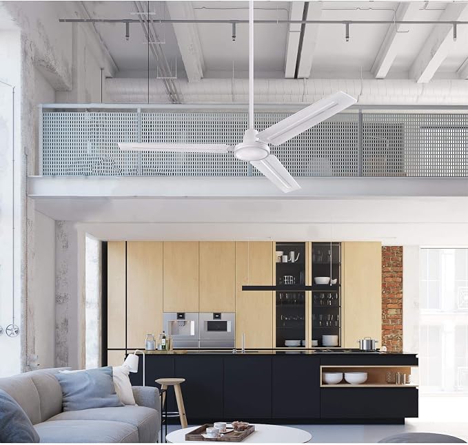 7237900 Jax, Modern Industrial Style Ceiling Fan with Remote Control, 56 Inch, White Finish, alternate product view 7