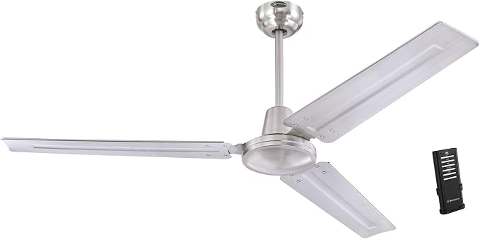 7238100 Jax, Modern Industrial Style Ceiling Fan with Remote Control, 56 Inch, Brushed Nickel Finish, product image