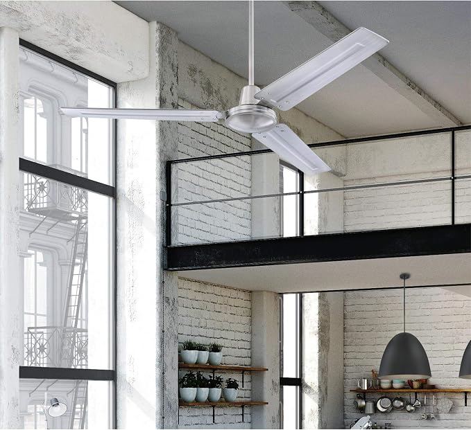7238100 Jax, Modern Industrial Style Ceiling Fan with Remote Control, 56 Inch, Brushed Nickel Finish, alternate product view