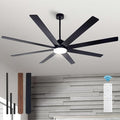 72In Modern Black Ceiling Fans with Light and Remote,6 Speed,3CCT,Quiet Reversible DC Motor Indoor Outdoor Ceiling Fan for
