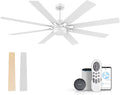 72Inch Large Smart Ceiling Fans with Lights Remote,Control via WIFI Alexa Google App,Modern Outdoor Indoor Ceiling Fan for