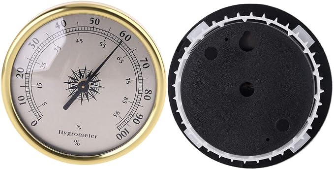 72mm Round Gold Hygrometer Humidity Meter Gauge Ring Surface - No Battery Needed, alternate product view 5