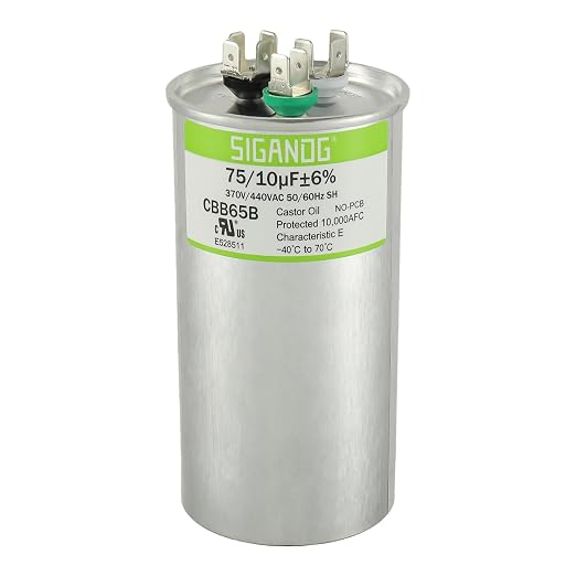 75/10 uF 75+10 MFD 370V or 440V CBB65 Dual Run Start Round Capacitor 75 10 uF MFD 370 440 Volt VAC for Condenser