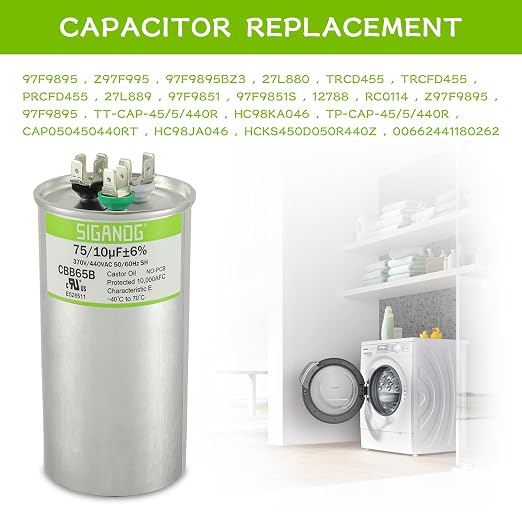 75/10 uF 75+10 MFD 370V or 440V CBB65 Dual Run Start Round Capacitor 75 10 uF MFD 370 440 Volt VAC for Condenser, alternate