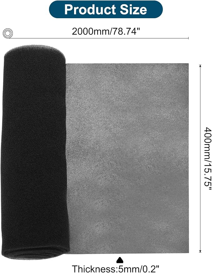 79" x 16" x 0.2" Air Conditioner Filter Replacement, Washable Reusable Cut to Fit Foam Filter Air Filter for RV AC Vent