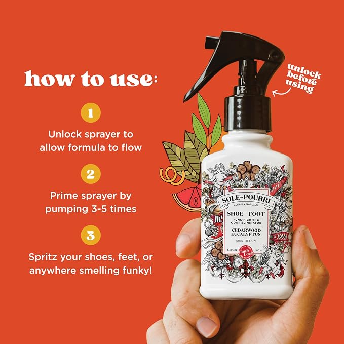 7E Sole- Shoe Deodorizer + Foot Spray, 3.4 Fl Oz, Up to 150 Uses, Funk-Fighting Odor Freshener with Essential Oils, alternate