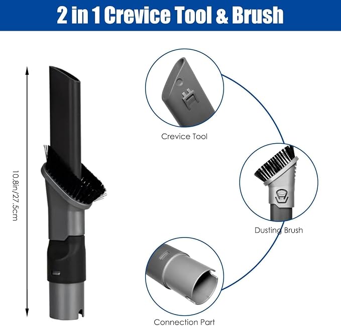 7Pcs Vacuum Attachments for Shark Rotator NV752 NV751 NV650 NV680 NV800 and Rocket HV300 HV320 Vacuum Cleaner, 2 in 1 Crevice