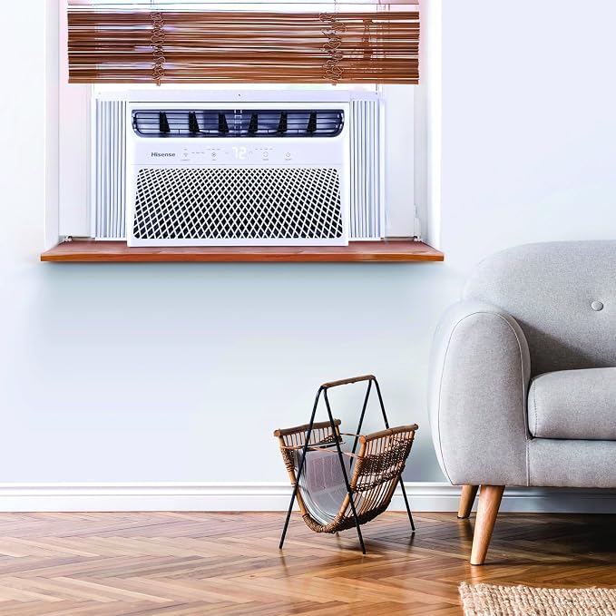 8,000 BTU 115V Smart Window Air Conditioner with Wi-fi Control, Dehumidifier, and Remote, Window AC Unit for Apartment