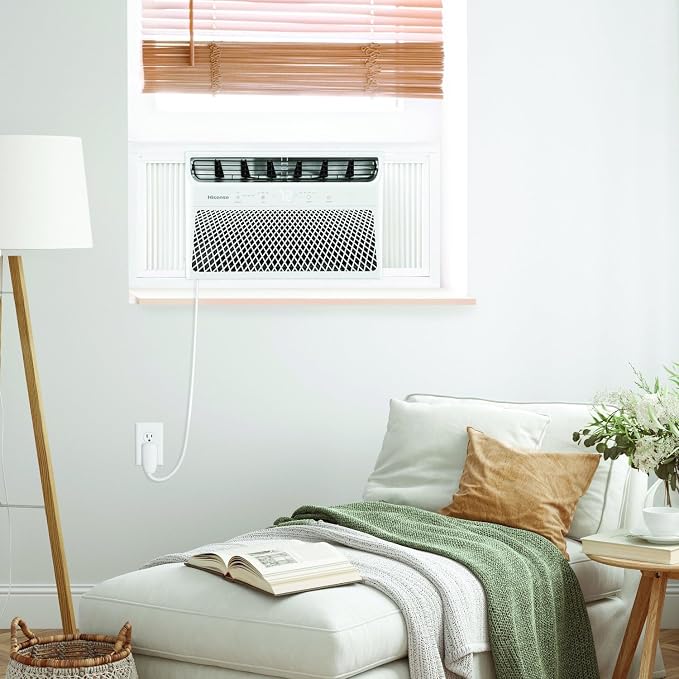 8,000 BTU 115V Smart Window Air Conditioner with Wi-fi Control, Dehumidifier, and Remote, Window AC Unit for Apartment