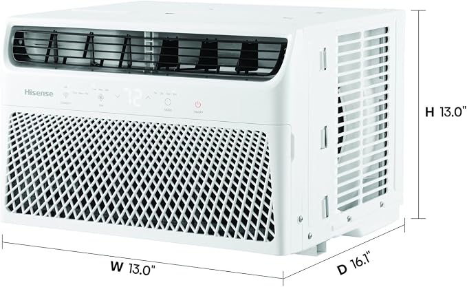 8,000 BTU 115V Smart Window Air Conditioner with Wi-fi Control, Dehumidifier, and Remote, Window AC Unit for Apartment