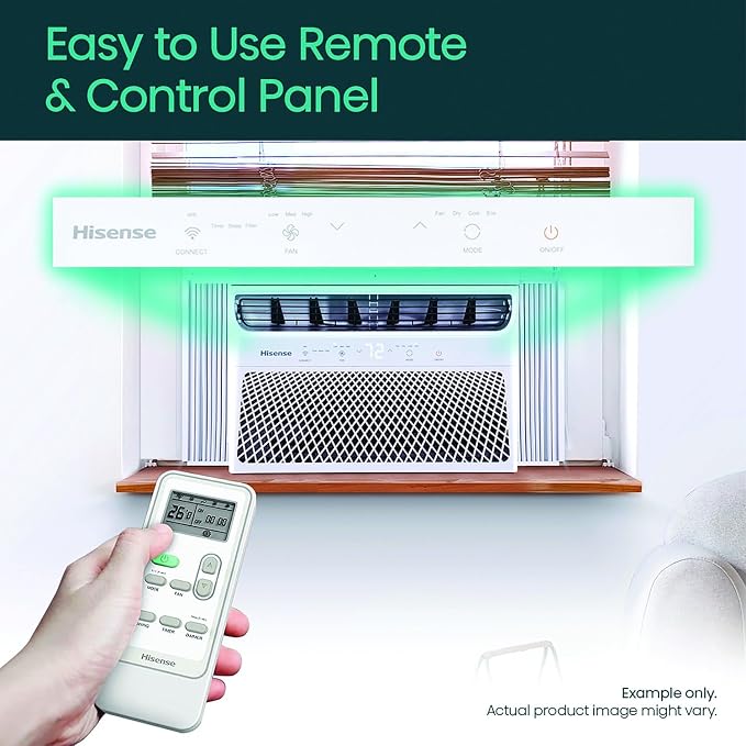 8,000 BTU 115V Smart Window Air Conditioner with Wi-fi Control, Dehumidifier, and Remote, Window AC Unit for Apartment