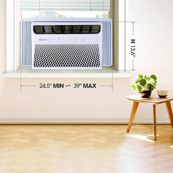 8,000 BTU 115V Smart Window Air Conditioner with Wi-fi Control, Dehumidifier, and Remote, Window AC Unit for Apartment