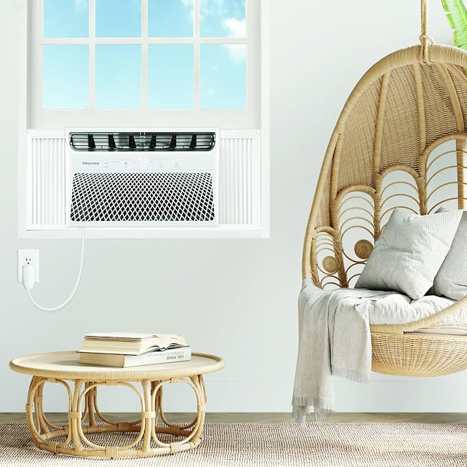 8,000 BTU 115V Smart Window Air Conditioner with Wi-fi Control, Dehumidifier, and Remote, Window AC Unit for Apartment