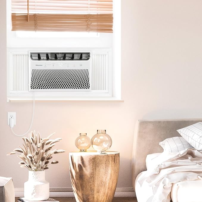 8,000 BTU 115V Smart Window Air Conditioner with Wi-fi Control, Dehumidifier, and Remote, Window AC Unit for Apartment
