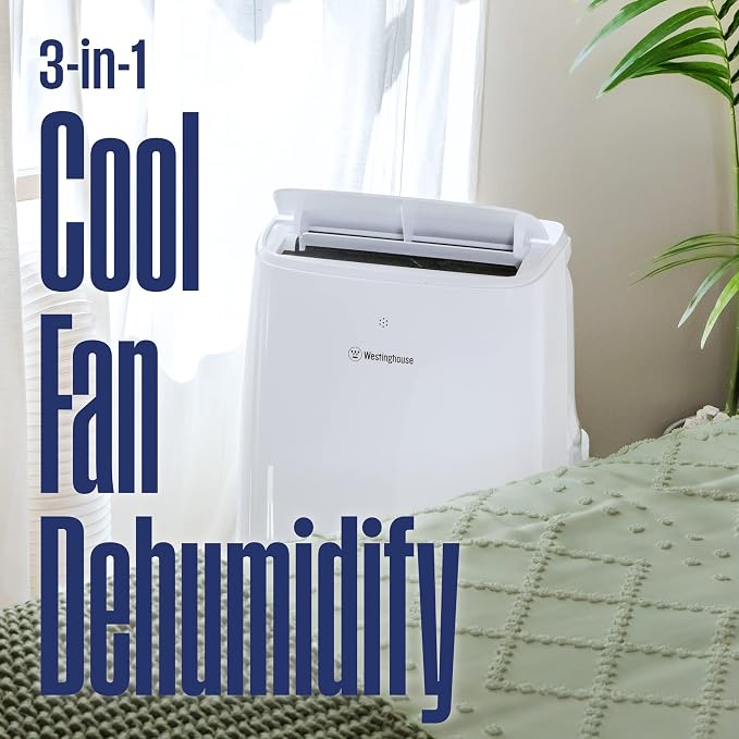 8,000 BTU Air Conditioner Portable For Rooms Up To 350 Square Feet, Portable AC with Home Dehumidifier, Smart Wi-Fi Enabled