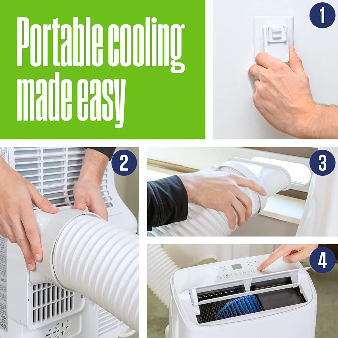 8,000 BTU Air Conditioner Portable For Rooms Up To 350 Square Feet, Portable AC with Home Dehumidifier, Smart Wi-Fi Enabled