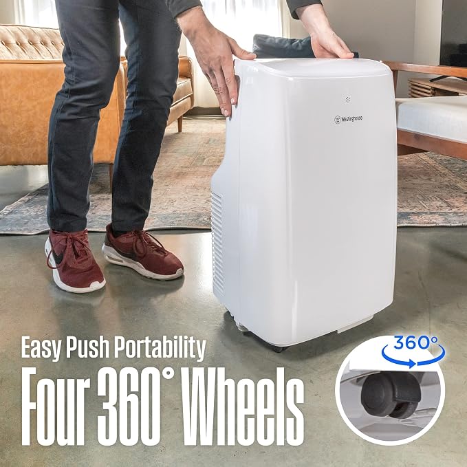 8,000 BTU Air Conditioner Portable For Rooms Up To 350 Square Feet, Portable AC with Home Dehumidifier, Smart Wi-Fi Enabled