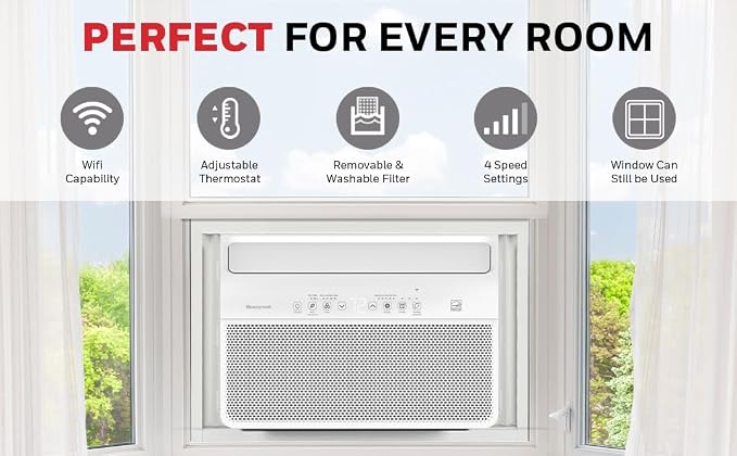 8,000 BTU Inverter Digital Window Air Conditioner, Ultra Quiet, 4 Modes, Eco, 550 sq ft Coverage, 35% Energy Savings, Remote