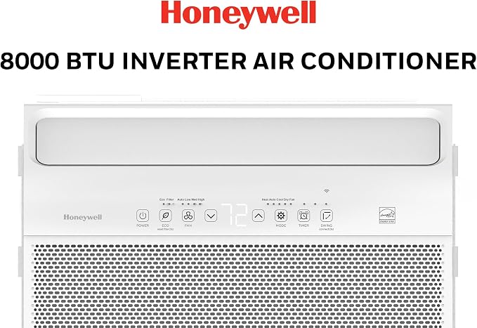 8,000 BTU Inverter Digital Window Air Conditioner, Ultra Quiet, 4 Modes, Eco, 550 sq ft Coverage, 35% Energy Savings, Remote