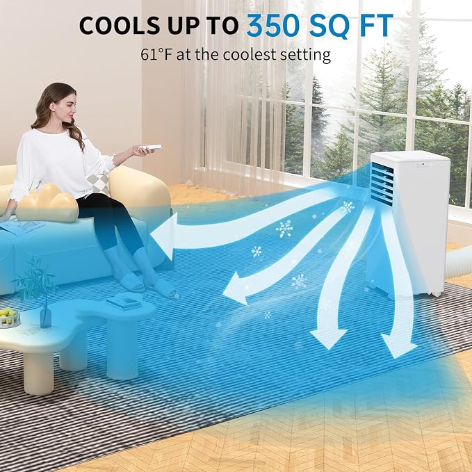 8,000 BTU Portable Air Conditioner, 3-In-1 AC Unit with Cooling, Dehumidifier, Fan Function, Standing Air Conditioner for