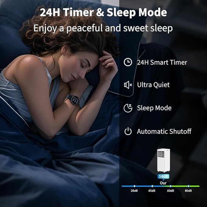 8,000 BTU Portable Air Conditioner, 3-In-1 AC Unit with Cooling, Dehumidifier, Fan Function, Standing Air Conditioner for