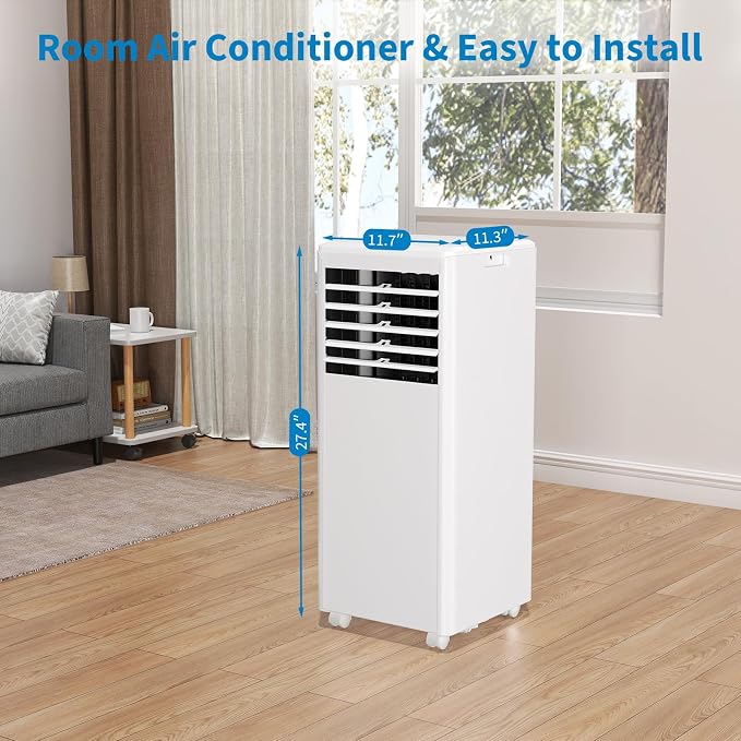 8,000 BTU Portable Air Conditioner, 3-In-1 AC Unit with Cooling, Dehumidifier, Fan Function, Standing Air Conditioner for