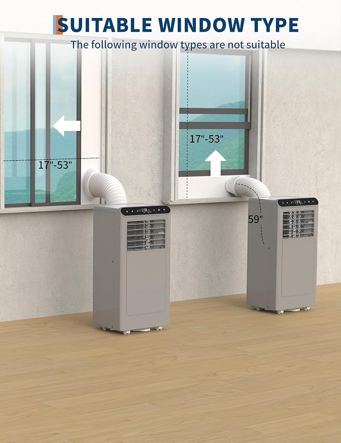 8,000 BTU Portable Air Conditioner, 3-in-1 Portable AC Unit with Fan & Dehumidifier, Room Air Conditioner Cools up to 350