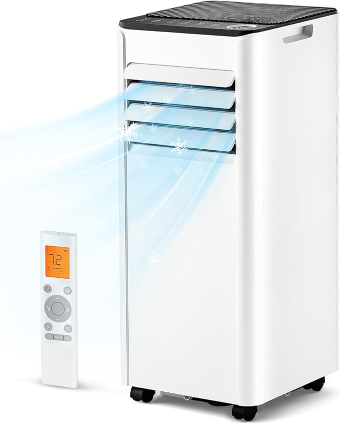 8,000 BTU Portable Air Conditioner - 3-in-1 Portable AC Unit for Rooms Up to 350 Sq. Ft., with Remote Control, Cooling